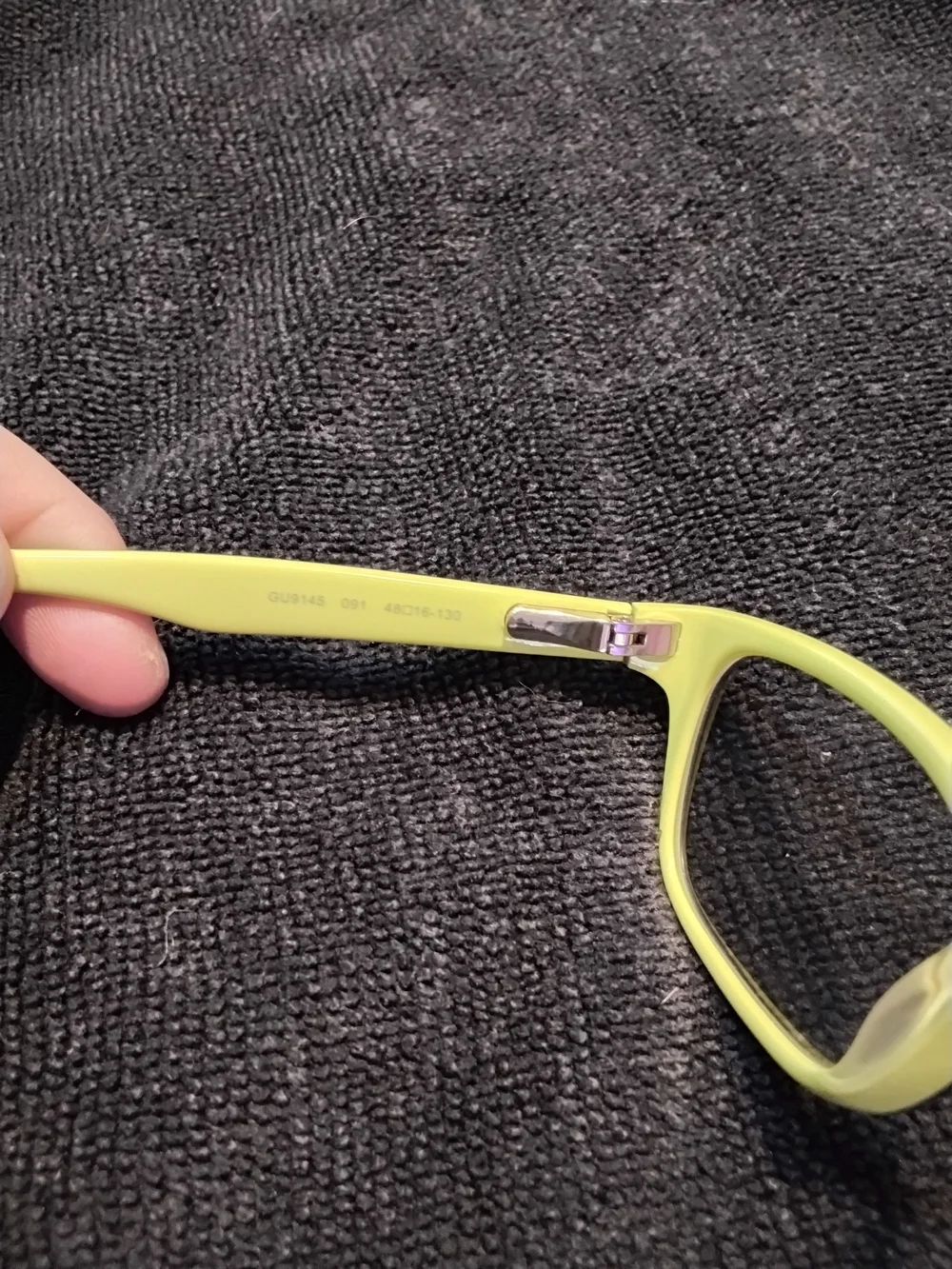 Kids Two-Tone Rectangular Glasses in Lime Green and Black